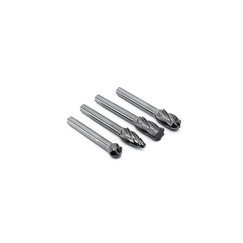 4 Pack Carbide Burr Set 1/4 Inch Shank Aluminum Rotary Files For Die Grinder And Engraving - Pro Grade Single Cut Bits For Aluminum And Nonferrous Metals, Includes SA-3NF SC-3NF SD-3NF SF-3NF Heads In A Plastic Case