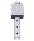 300mm Linear Motion Rail With External Biaxial Guide Block For Robotics And Precision Equipment, Pro Grade Metal Linear Guide System With Eight Mounting Holes, Smooth Low Friction Sliding For Accurate Motion, front view