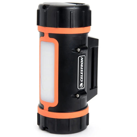 Go To Portable Power Tank LiFePO4 For Telescopes And Astronomy, 12V Battery Pack, black and orange, mounted charging port visible
