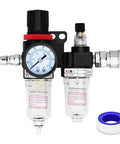 Plug And Play Pneumatic Air Filter Regulator Kit With Gauge And Lubricator Cup For One Quarter Inch NPT Systems