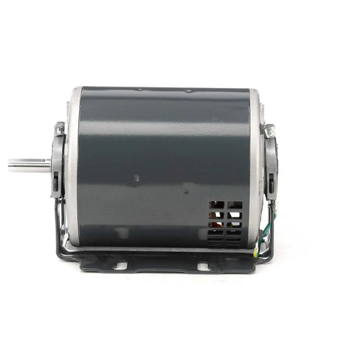 D143 48Y Frame Open Drip Proof Beefy Belt Drive Motor For Tough Job Sites, One Third Horsepower, 1725 RPM, 115 VAC, side view with shaft
