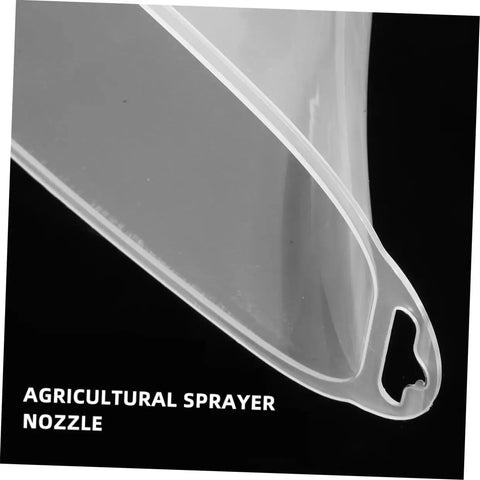 Close-up of drift guard spray nozzle with windproof shield for backpack sprayers, enhancing outdoor agricultural spraying efficiency.