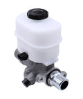 Beefed-Up Brake Master Cylinder Assembly With Reservoir And Cap For Ford F-150 2010-2013 Expedition 2010-2014 Lincoln Navigator 2010-2014 Replaces M630711 F900006 MC391164 DL1Z-2140-D; side view with white reservoir and cap, metal cylinder body.