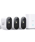 3-pack 2K Add-On Camera For WirelessCam And SolarCam with aosuBase, ultra-wide 166° FOV, night vision with spotlight