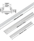 T Slot Track Jig Fixture For Woodworking Aluminum Miter Track Rail With Telescopic Positioning 30 40 50 Cm Lengths, diagram shown