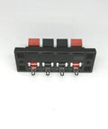 Heavy Duty 8A Four Way Speaker Terminal Block With Four Terminals Four Positions Double Sided Copper Clips Red And Black Pack Of 5