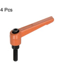 4 Pcs Adjustable Clamping Lever Handles M6 20mm Male Thread Bolt Knobs Rotating Locking Quick Release Ratchet Push Button Handle