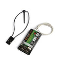 FS-iA6 6-Channel 2.4GHz RC Receiver With Dual Antennas next to cable, compatible with FS-i4, i6, i10, GT2E, GT2F, GT2G transmitters