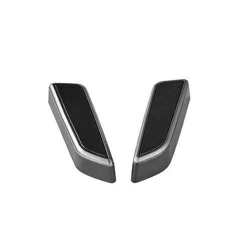 Essential Top Shelf Seat Adjustment Button Replacement For Tesla Model 3 And Y Interior Control Switch, two sleek black plastic caps.