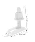 Close-up view of 2 Pack Toilet Seat Mounting Bolts And Nuts With Quick Release Plastic Screws For Bidet Toilet Seat Fixing Ultra Durable Plastic And Rubber Hardware Kit For No Fuss Install And Universal Fit.
