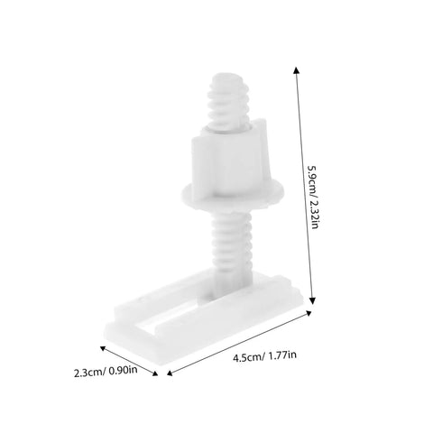 Close-up view of 2 Pack Toilet Seat Mounting Bolts And Nuts With Quick Release Plastic Screws For Bidet Toilet Seat Fixing Ultra Durable Plastic And Rubber Hardware Kit For No Fuss Install And Universal Fit.