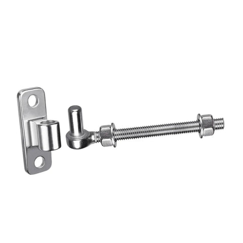 Stainless Steel Gate Hinge Set With Eye Plate Heavy Duty No Weld For Farm Fence Outdoor Use 6 Inch Durable Rust Resistant Easy Install