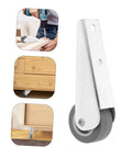 Top Shelf Barn Door Hardware Kit Featuring Quiet Rolling Sliding Door Pulleys And Slick Track Wheels For Hassle Free Wardrobe Closet Roller Replacement System With Smooth Gliding Heavy Duty Gate Caster Tracks, nylon slide wheel close-up.