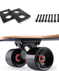 70Mm Longboard Wheel Set With 80A Hard PU, Preinstalled 608RS ABEC-9 Bearings, spacers, riser pads, and hardware bolts
