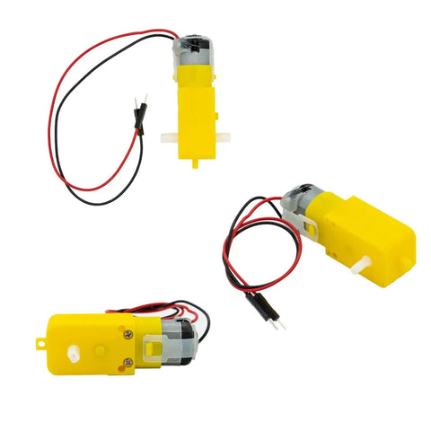 Six Pack Of 3V-6V DC Gear Motors With Dual Shaft Geared Magnetic Gearbox And 1 To 48 Reduction, Pre Soldered Wires