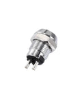 12mm Two Position Key Locking Push Button Switch With Two Keys ON OFF Contacts Silver Tone AC 250V 0.5A Rating Locking Button Mounts Easily For Starter Contactor Control And Industrial Machinery, rear view