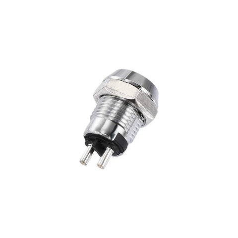 12mm Two Position Key Locking Push Button Switch With Two Keys ON OFF Contacts Silver Tone AC 250V 0.5A Rating Locking Button Mounts Easily For Starter Contactor Control And Industrial Machinery, rear view