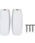 Heavy Duty Rv Baggage Door Catch Latch With Spring Loaded Clamping, white nylon latch with screws for secure trailer storage.