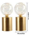 Two Battery Operated LED Lanterns With Metal Cage 8 Inch 10 Inch Round Lamp USB Powered 6 Hour Timer for Decor
