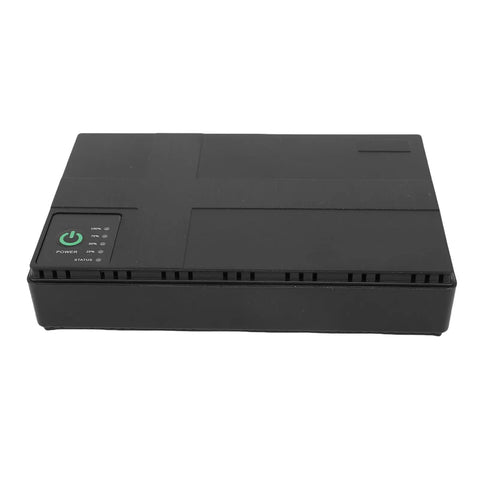 Dont Stress Over Power Outages With This Compact Mini Ups Backup Power Supply Packing 8800mah Capacity And 18w Output To Keep Routers Modems And Security Cameras Running Smoothly, black device with power indicator.