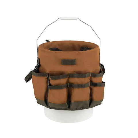 Bucketeer Bucket Tool Organizer Brown Fits Most 5 Gallon Buckets With Three Interior Loops For Hammers Drills Pry Bars And Other Long Handled Tools