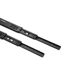 Heavy Duty Ball Bearing Drawer Slides With Soft Closing, 45mm Wide, Full Extension Cabinet Hardware, 100Lb Load Rating, Smooth Glide, Two Rows Of Solid Steel Balls, Galvanized Blue Seal Surface Tough-As-Nails Durability And Performance. Black steel full extension drawer slides with mounting holes