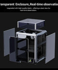 K2 SE Transparent PC Enclosure With Dustproof Tent And Noise Reduction, open panels view showing assembly parts and structure