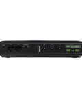 Mini UPS Backup Power Supply For Routers Modems And Security Cameras With 36W US Plug Portable Battery front view, showing ports and LED display.