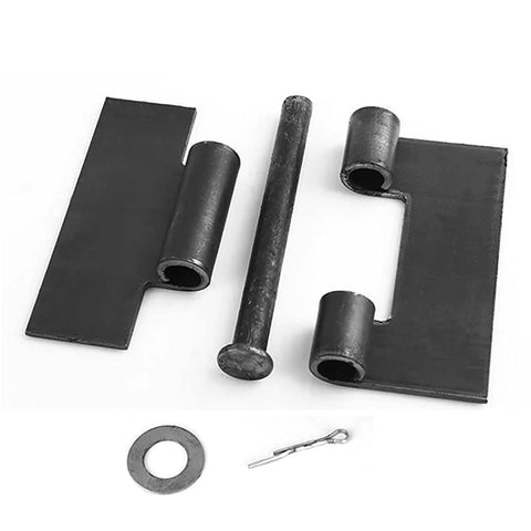 Mountain_Ark 4-pack weld-on door/gate hinges; metal, black finish; 4-1/2 x 4-1/4 in, includes pins and cotter pin