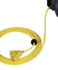 Beefy Heavy Duty Retractable Extension Cord Reel, 65 Foot 12 AWG SJT Cable with triple tap outlet and swivel bracket mount