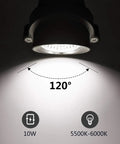 Totally Lit Ultra Bright Low Voltage Outdoor LED Landscape Lights with 120° beam, showcasing 10W, 5500K-6000K specifications.