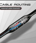 Carbon Road Bike Drop Bars 400mm 31.8mm UD Matte, internal routing channels detail, lightweight, 119mm drop 77mm reach, black red