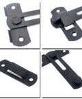 Sturdy Two Pack Sliding Barn Door Lock Set Matte Black 4 Inch By 2 3 Quarter Inch Beefy Gate Latch For Barn Doors Bathrooms Cabinets Outdoor Garage Windows And Sliding Doors Rust Proof Stainless Steel Hardware, various views