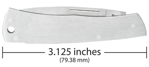 Tough As Nails Stainless Steel Lockback Pocket Knife Slick Brushed Drop Point Blade, 3.125 inches long, durable and practical for everyday use.