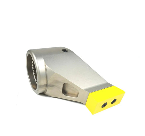 Heavy Duty Hydraulic Torque Wrench With Anti Corrosion Alloy Body And Square Drive Featuring 360 Degree Swivel Arms Push Button Shaft And Rock Solid 700 Bar Performance reaction arm in silver and yellow.