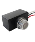 Auto On Off Dusk To Dawn Photoelectric Sensor Switch 12V DC 10A Outdoor Lighting Control, close-up of sensor with wires visible