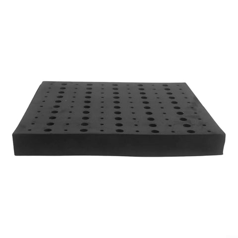Heavy Duty Foam Router Bit Storage Organizer Tray Featuring 110 Snug Cutouts For 1/4 Inch And 1/2 Inch Shank Bits, 325x275x35mm size.