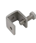 Stainless Steel C Clamps For Welding And DIY Woodworking Crafts 20mm Silver Metal Clamping Tools Heavy Duty Grip shown from the side.