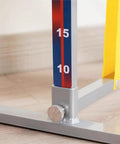 Close-up of height adjustment on Adjustable Dog Agility Training Kit With Foldable Aluminum Obstacle Course, from 15cm to 65cm.