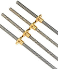 T8 Threaded Trapezoidal Lead Screw For 3D Printer With 8mm Diameter And 2mm Pitch Lead Options 4mm Or 8mm Stainless Steel Shaft And Copper Nut Lengths 100mm To 800mm High Precision Linear Motion Component, T8 lead screw with copper nut