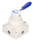Industrial Pneumatic Rotary Lever Air Hand Valve With Compact 3 Position 4 Way Flow Control, Manual Directional Control Model 4HV310