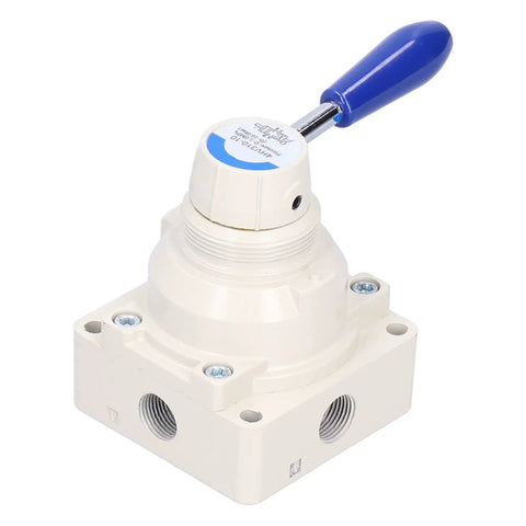 Industrial Pneumatic Rotary Lever Air Hand Valve With Compact 3 Position 4 Way Flow Control, Manual Directional Control Model 4HV310