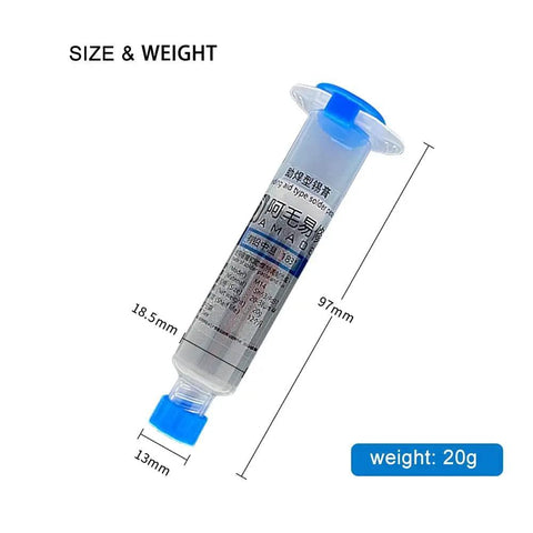 Leaded Solder Paste Flux Syringe Kit With 10 Replacement Needles For PCB IC And Mobile Phone Motherboard Repair 20g