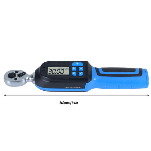 Digital Torque Wrench With Electronic Ratchet, Quarter Inch Drive, 1.5 To 30 Nm Range, Memory Data Storage, Buzzer And LED Indicator, Ideal For Car And Motorcycle Maintenance And Repair, 240mm