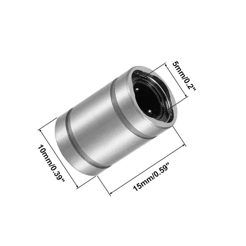 12 Pack LM5UU 5mm Linear Bearing Bushing Double Sealed For Smooth Linear Motion On CNC Machines And 3D Printers Rod Liner Shaft Parts Built For DIY Projects Pro Builds And Precise Motion. Silver 5mm bore, 10mm OD, 15mm length linear bearing