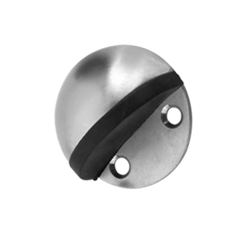 Dome Door Stop With Rubber Bumper 304 Stainless Steel Floor Stopper Keeps Walls Safe From Dings 45 By 45 By 24 Mm Punch Free Or Screw Mount