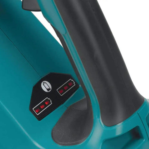 Display of battery indicator on Top Tier Heavy Hitter 36V Brushless Leaf Blower Kit With Dual 18V Batteries.