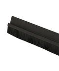 Pemko brush seal meeting stile, side view, dark bronze with black brush insert, 1-inch width, 36 inches long