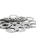 Ultra Thin Stainless Steel Flat Washer Set For Screws 100 Pcs M3 M4 M5 0.3mm Thick Flat Washer Kit 5 6mm Beefy Heavy Duty Shim Spacers For Indoor Outdoor Hardware stacked stainless steel flat washers
