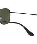 Side view of Unisex RB3857 Frank Square Sunglasses with black frame and G Fifteen green lenses, 51mm size, for narrow to average faces.